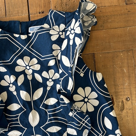 Jacadi blue floral flutter sleeve top - Picture 2 of 5